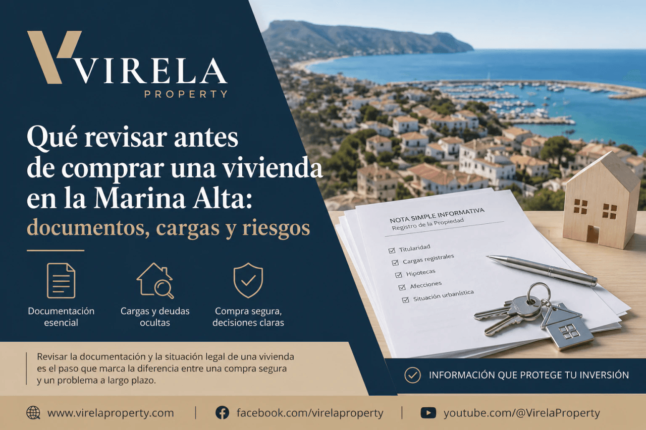 Qué revisar antes de comprar una vivienda en la Marina Alta: documentos, cargas y riesgos.
